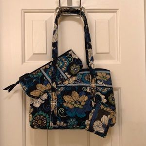 Vera Bradley Small Tote in retired Mod Floral Blue